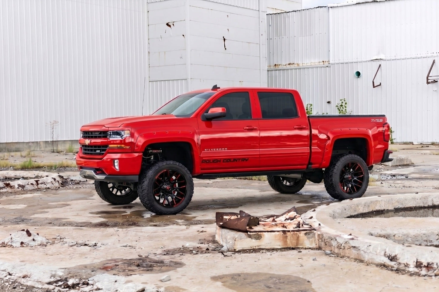Pocket Fender Flares | 6'7" & 8' Bed | GCN Victory Red | Chevy Silverado 1500 (14-18)/2500HD - Fender Flares (Image 5 of 6)