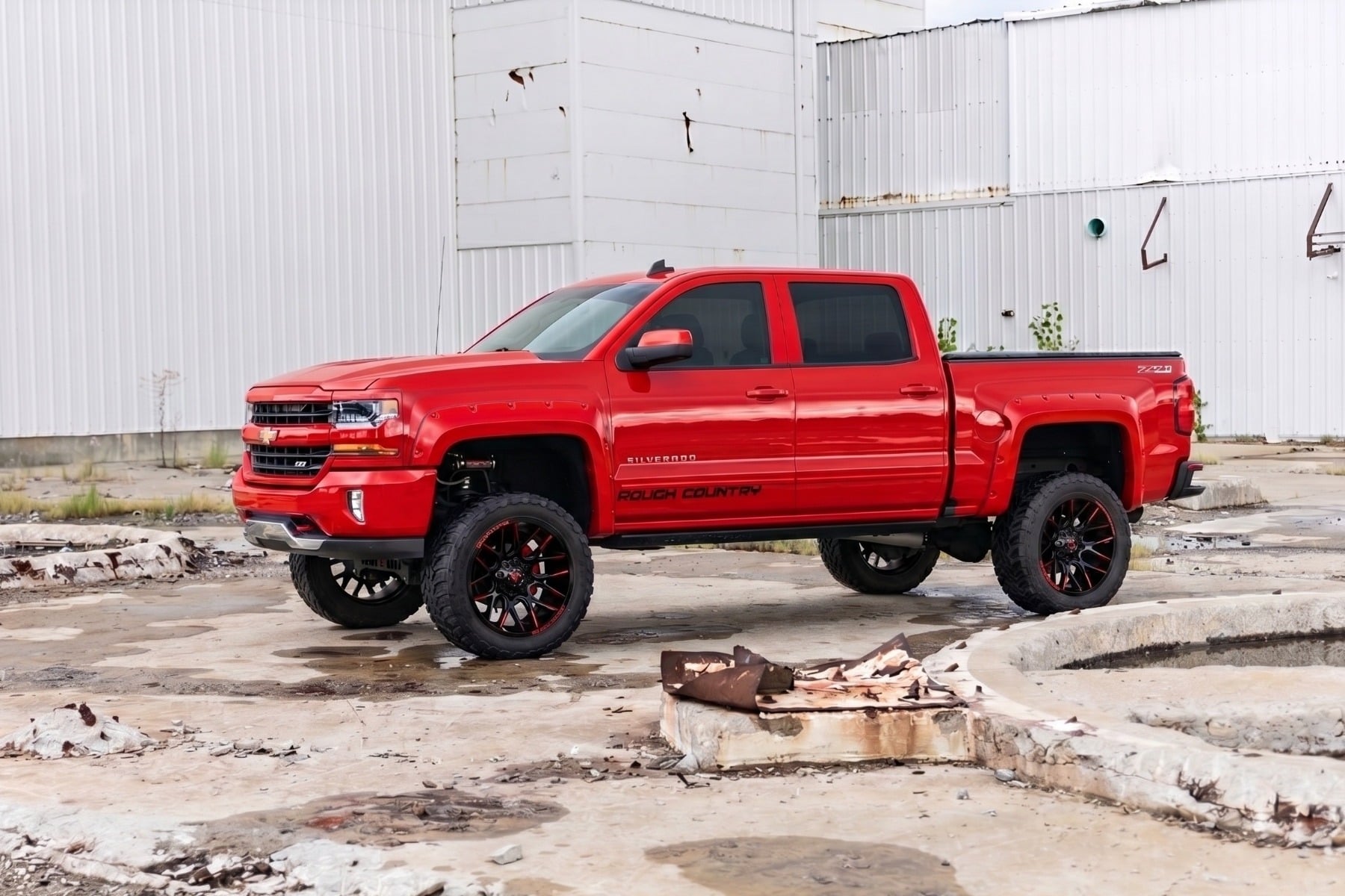 Pocket Fender Flares | 6'7" & 8' Bed | GCN Victory Red | Chevy Silverado 1500 (14-18)/2500HD - Fender Flares (Image 5 of 6)