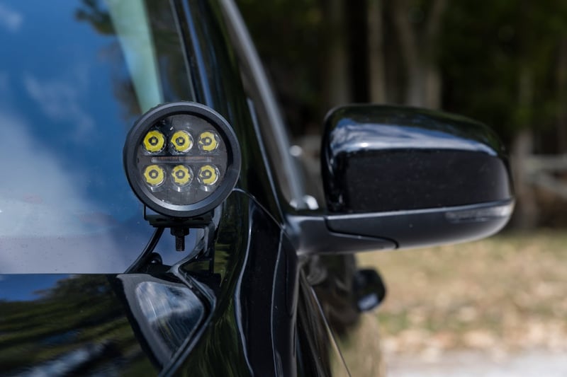 RC LED Light Kit | Ditch Mount | 2" Black Pair | Spot | Jeep Cherokee KL (14-21) (manufacturer page)