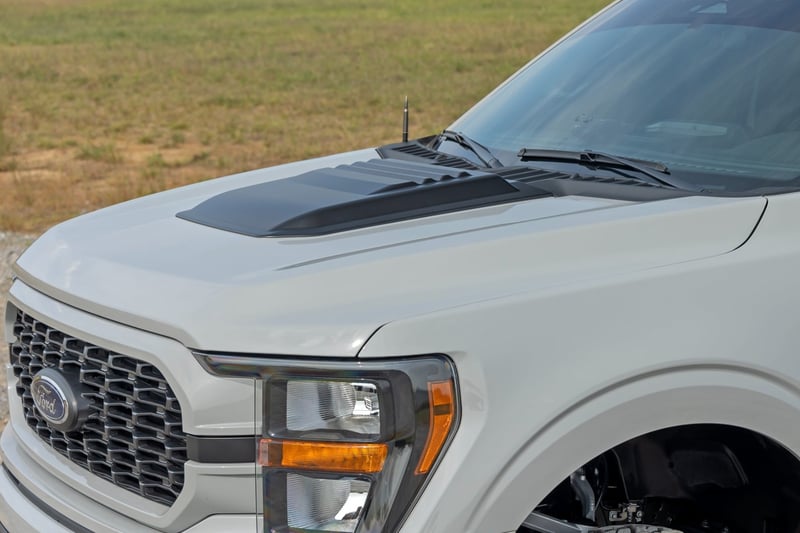 RC Hood Scoop | B3 Atlas Blue | Ford F-150 2WD/4WD (2021-2026) (manufacturer page)
