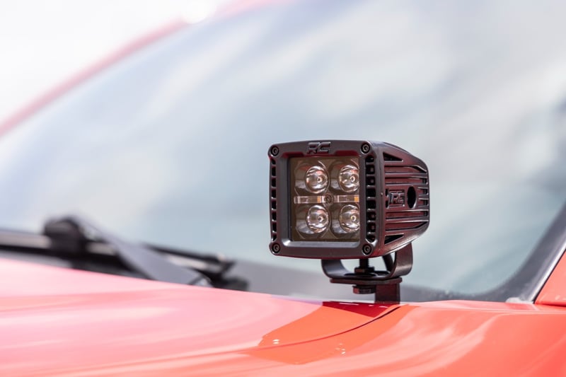 RC LED Light Kit | Ditch Mount | Black Series Round | 3.5 Inch | Amber DRL | Toyota Tacoma (05-15) (manufacturer page)