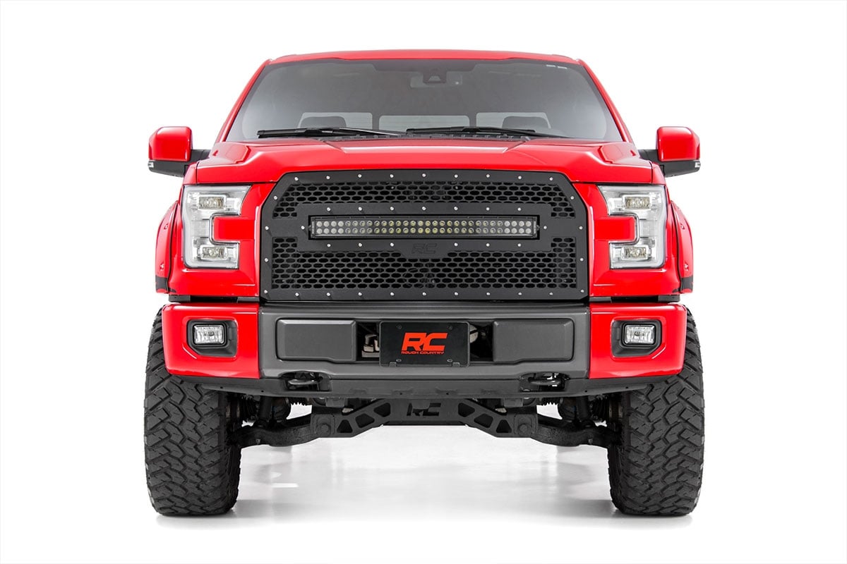 Mesh Grille | 30" Dual Row LED | Black | Ford F-150 2WD/4WD (2015-2017) - Lighting & Acc (Image 2 of 6)