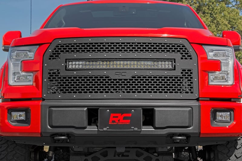 RC Mesh Grille | 30" Dual Row LED | Black | Ford F-150 2WD/4WD (2015-2017) (manufacturer page)