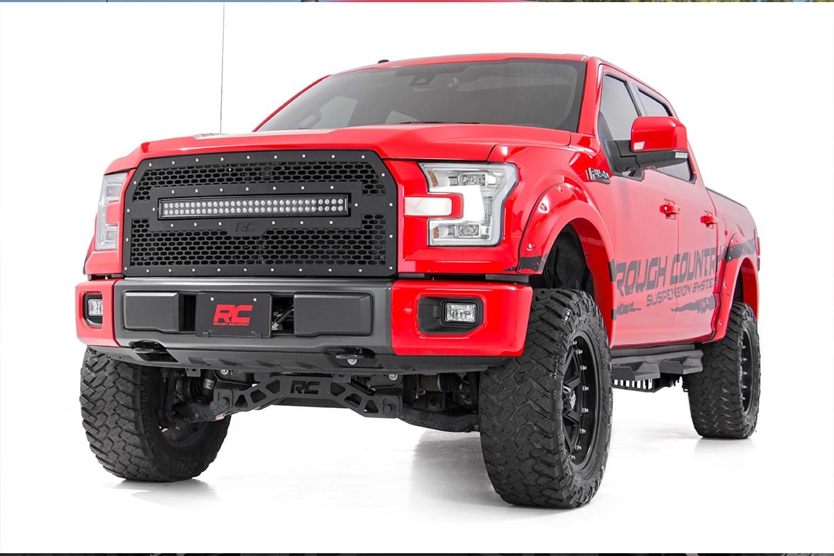 Mesh Grille | 30" Dual Row LED | Black | Ford F-150 2WD/4WD (2015-2017) - Lighting & Acc (Image 4 of 6)