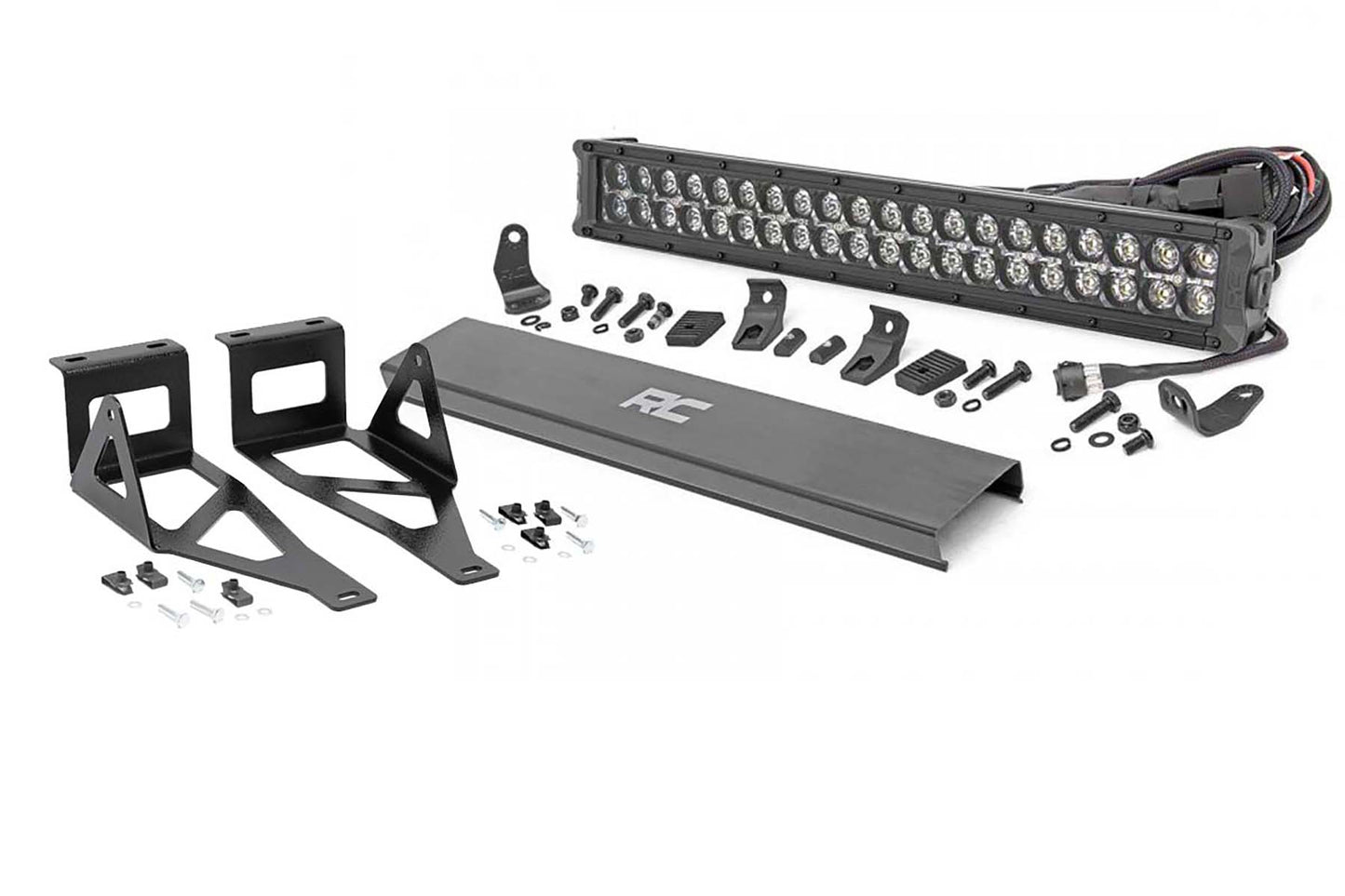 LED Light Kit | Bumper Mount | 20" Black Dual Row | White DRL | Ford F-250/F-350 Super Duty (05-07) - Lighting & Acc (Image 1 of 3)