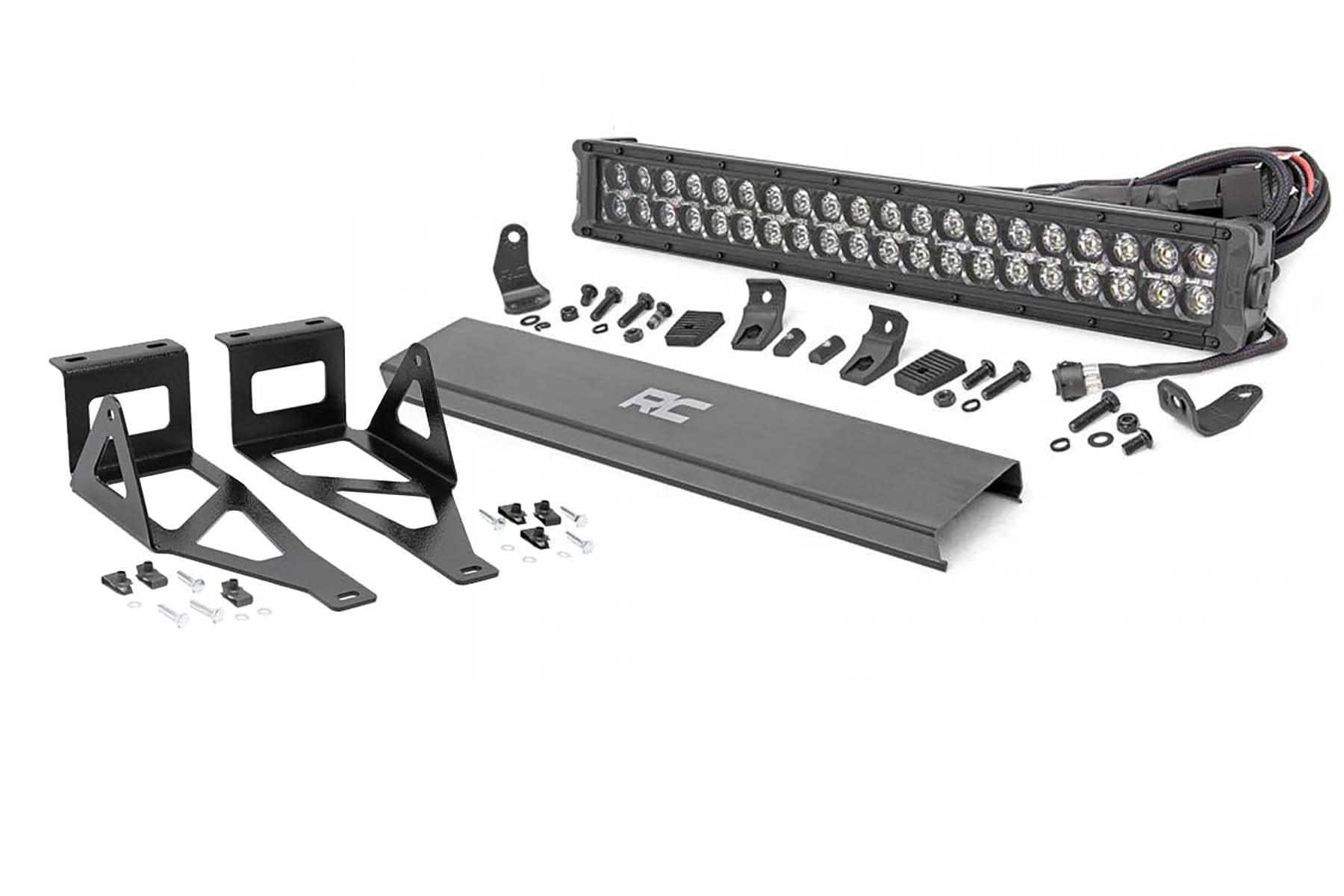 LED Light Kit | Bumper Mount | 20" Black Dual Row | White DRL | Ford F-250/F-350 Super Duty (05-07) - Lighting & Acc (Image 1 of 3)