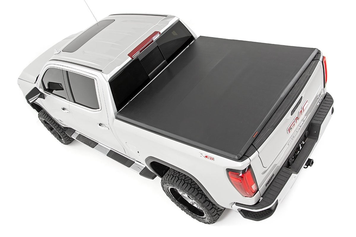Soft Tri-Fold Bed Cover | 5'10" Bed | Chevy/GMC Sierra 1500 (19-26)/Silverado 1500 (19-26) - Bed Covers (Image 2 of 6)