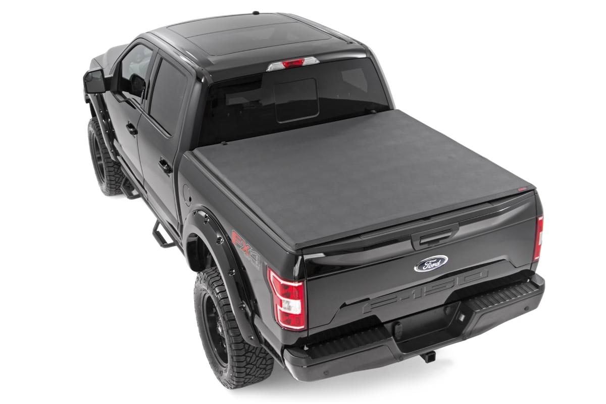 Soft Tri-Fold Bed Cover | 5'7" Bed | Ford F-150 (21-26)/F-150 Lightning (22-26) - Bed Covers (Image 2 of 6)