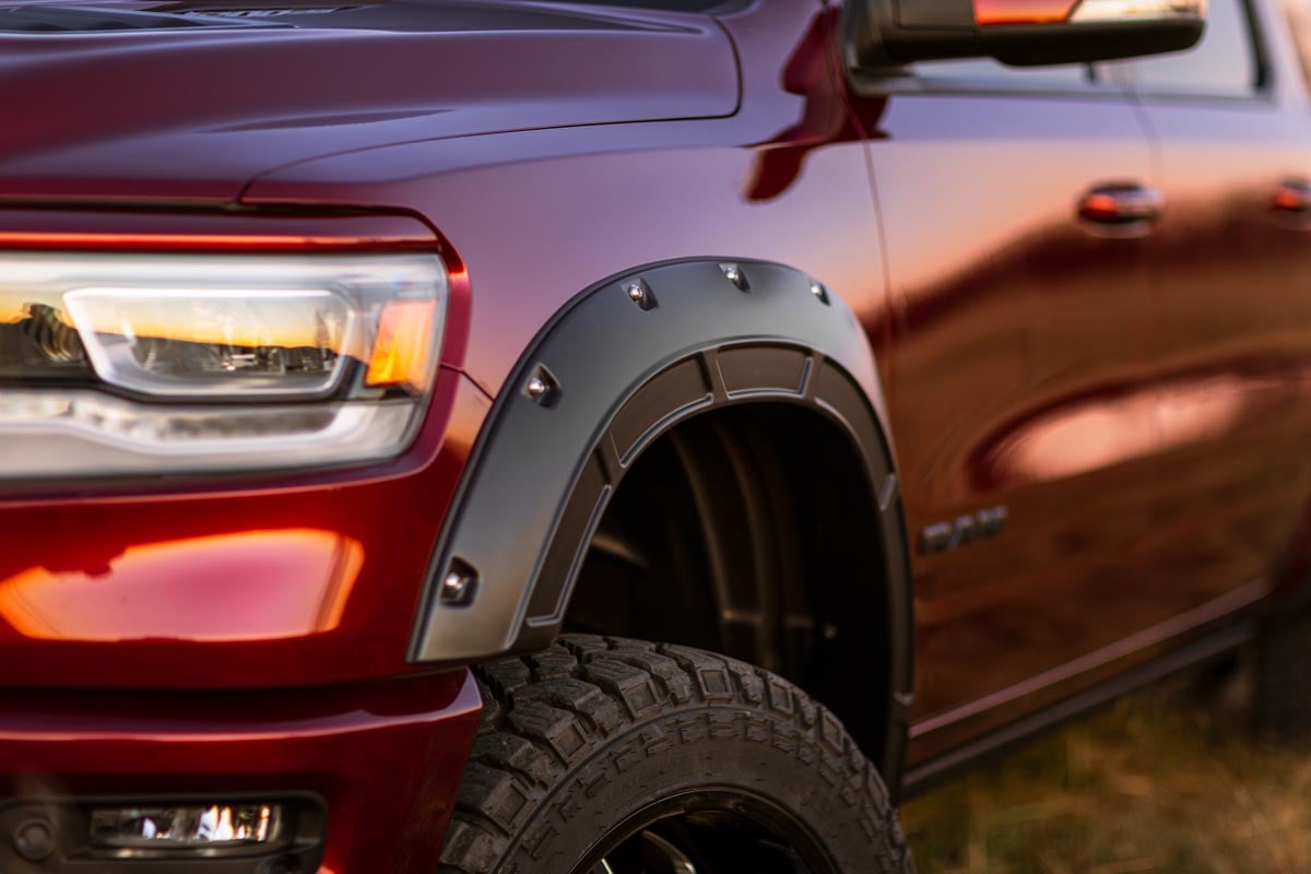 RC Defender Fender Flares | PRP Deep Cherry Red Crystal | Ram 1500 (19-24) (manufacturer page)