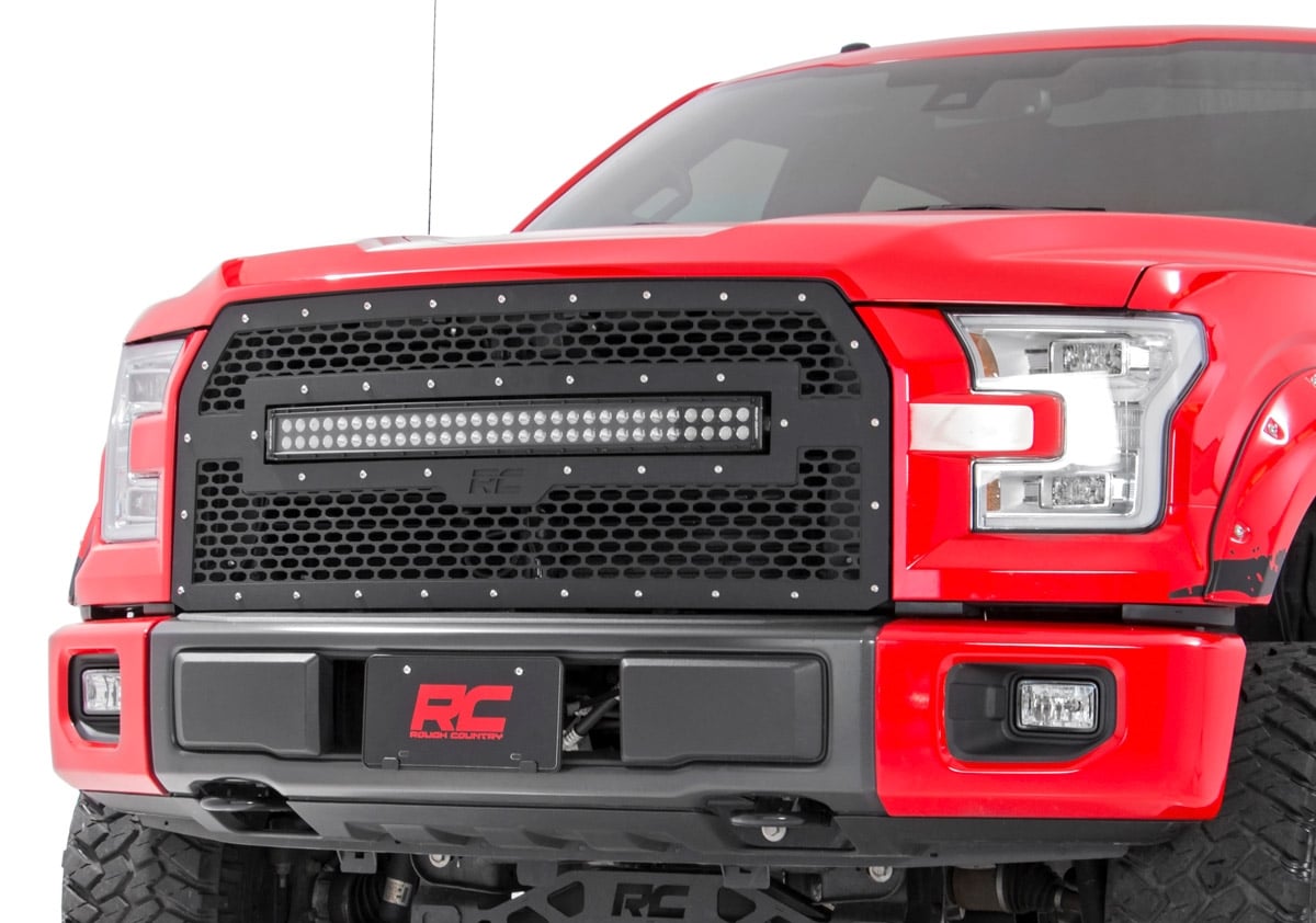 Mesh Grille | 30" Dual Row LED | Black | Ford F-150 2WD/4WD (2015-2017) - Lighting & Acc (Image 1 of 6)