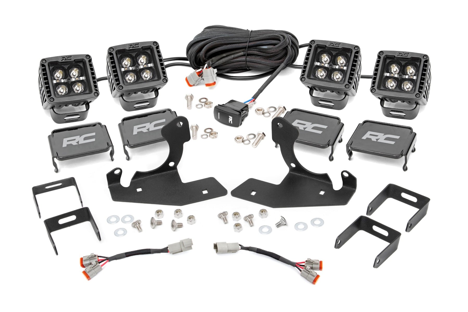 LED Light Kit | Fog | 2" Black Pairs x2 | White DRL | Chevy Silverado 1500/2500HD/3500HD 2WD/4WD - Lighting & Acc (Image 1 of 3)