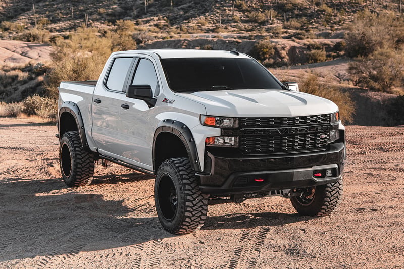 RC Defender Fender Flares | GB8 Mosaic Black | Chevy Silverado 1500 (19-26) (manufacturer page)