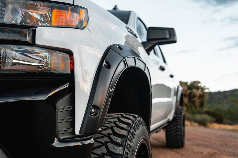 RC Defender Fender Flares | GBD Cypress Gray | Chevy Silverado 1500 (19-26) (manufacturer page)