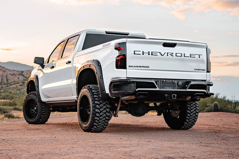 RC Defender Fender Flares | GBD Cypress Gray | Chevy Silverado 1500 (19-26) (manufacturer page)