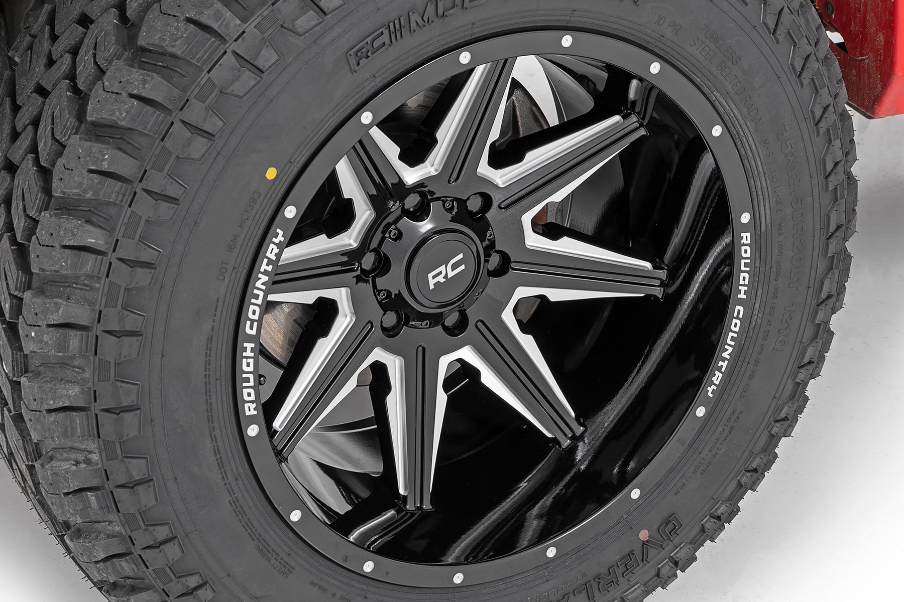 Rough Country 91M Series Wheel | One-Piece | Gloss Black | 20x12 | 6x5.5 | -44mm - RC Wheels (Image 4 of 6)
