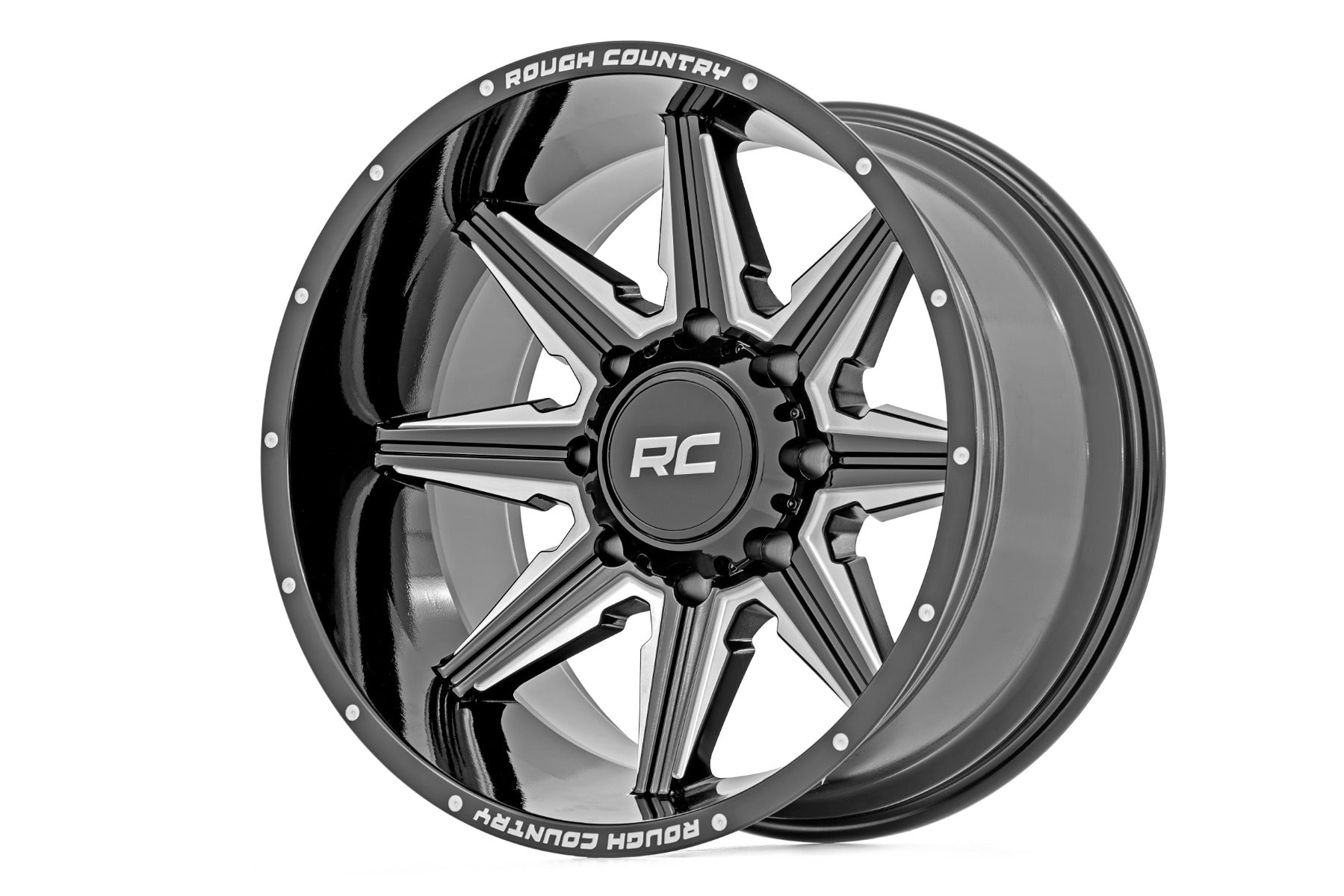 Rough Country 91M Series Wheel | One-Piece | Gloss Black | 20x12 | 6x5.5 | -44mm - RC Wheels (Image 1 of 6)